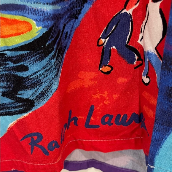 Polo by Ralph Lauren Men's Artistic Blue and Orange Shirt - Picture 8 of 8